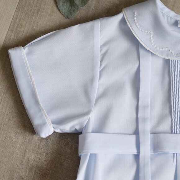 Blue Heirloom Romper Creeper Feltman Brothers 3 Month Baby Special Occasion NWT - Picture 4 of 8